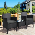 Haven Leaf 3-Piece Outdoor Patio Wicker Furniture Set with Glass Table