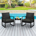 Haven Leaf 3-Piece Outdoor Patio Wicker Furniture Set with Glass Table